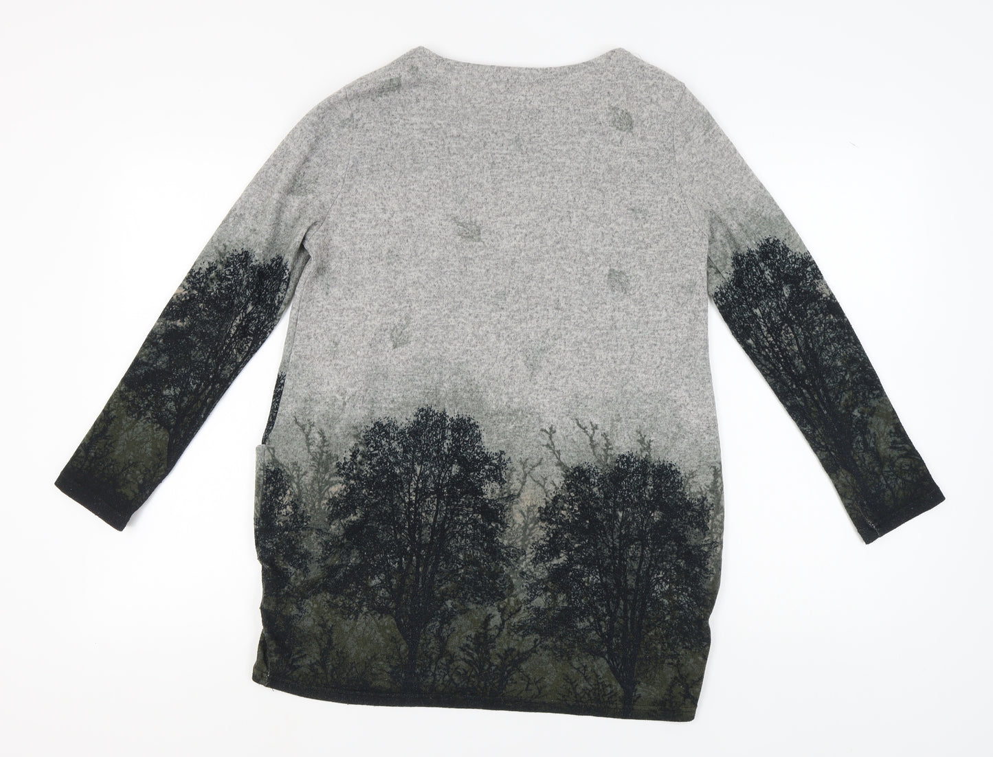 Apricot Women's Grey Floral Tunic - Size 10