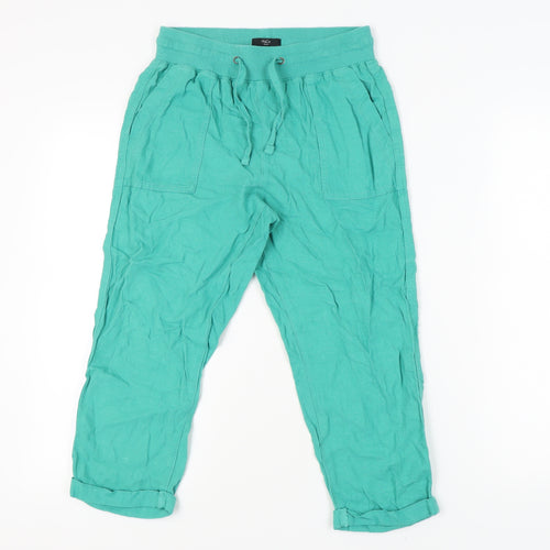 M&Co Women's Green Jogger Trousers Petite Size 8