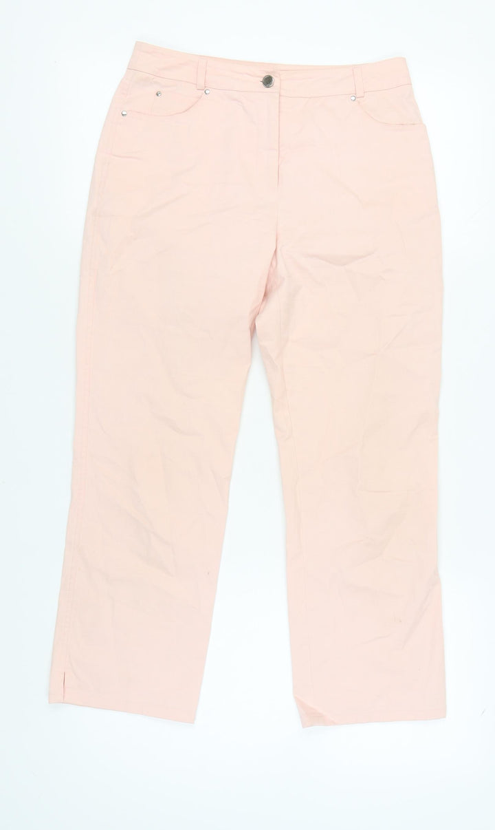 Jaeger Women's Pink Trousers Size 10 Straight Leg