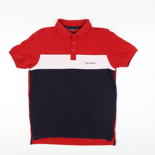 Pierre Cardin Men's Red Colourblock Polo Shirt S