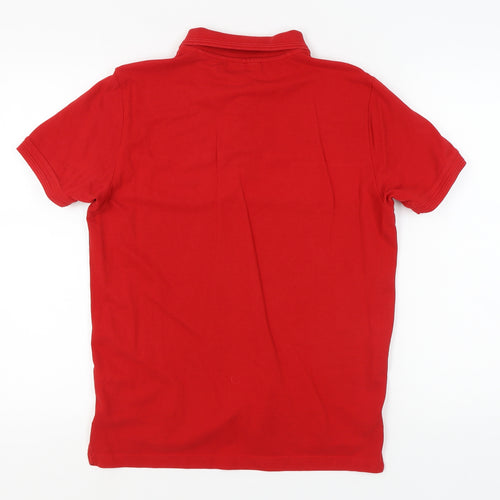 Pierre Cardin Men's Red Colourblock Polo Shirt S