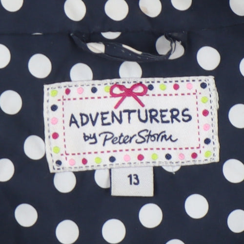 Peter Storm Girls Blue Polka Dot Jacket 13 Years