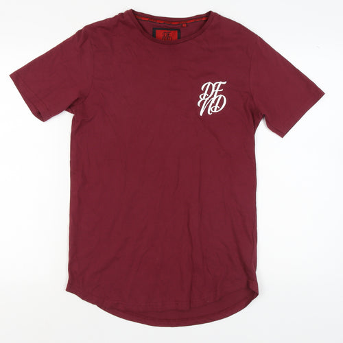 DFND Men's Red Crew Neck T-Shirt, Size M