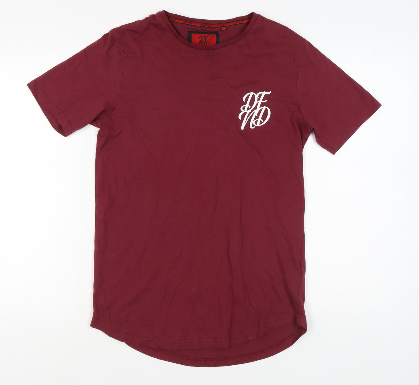 DFND Men's Red Crew Neck T-Shirt, Size M