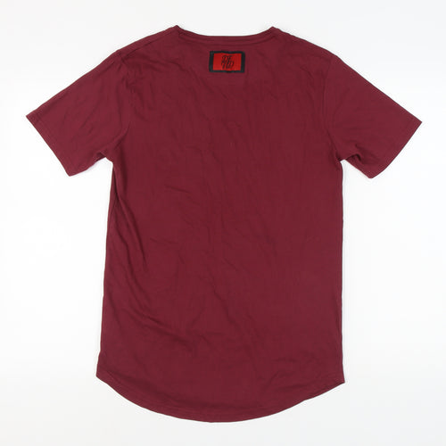 DFND Men's Red Crew Neck T-Shirt, Size M