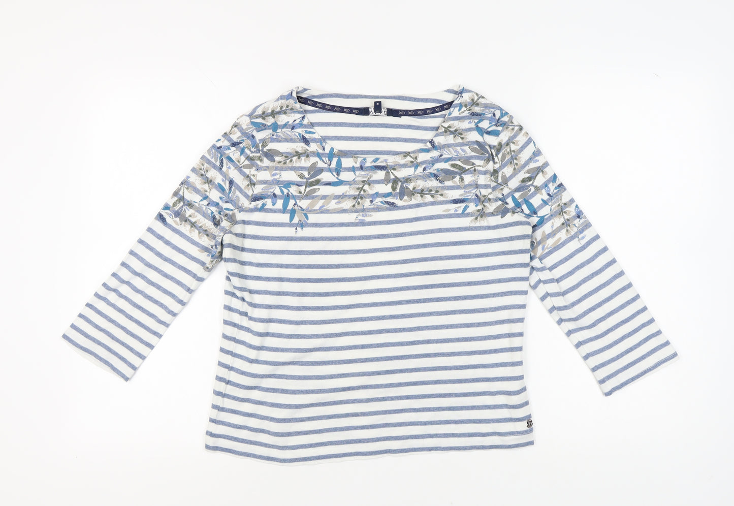 Maine New England Women's Blue Striped T-Shirt Size 14