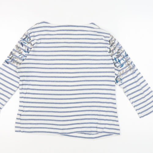 Maine New England Women's Blue Striped T-Shirt Size 14