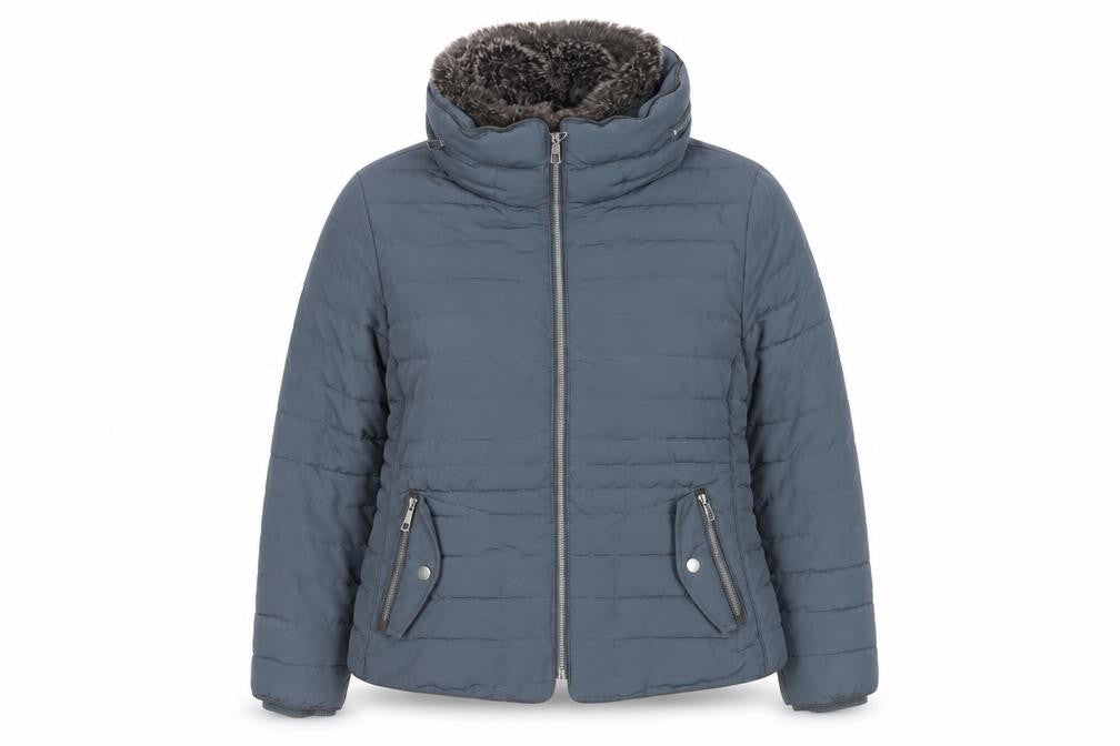 Front view of Marks & Spencer Women's Blue Puffer Jacket, size 18