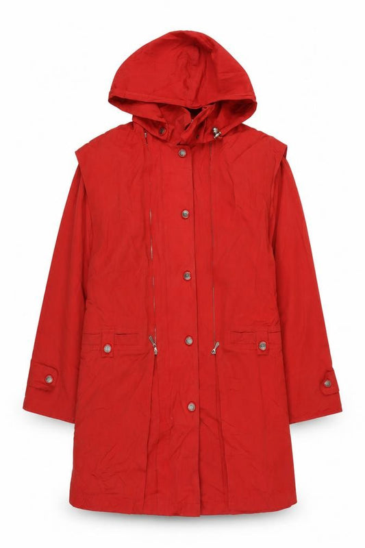 Front view of Cloud Nine Red Women's Hooded Jacket, size S