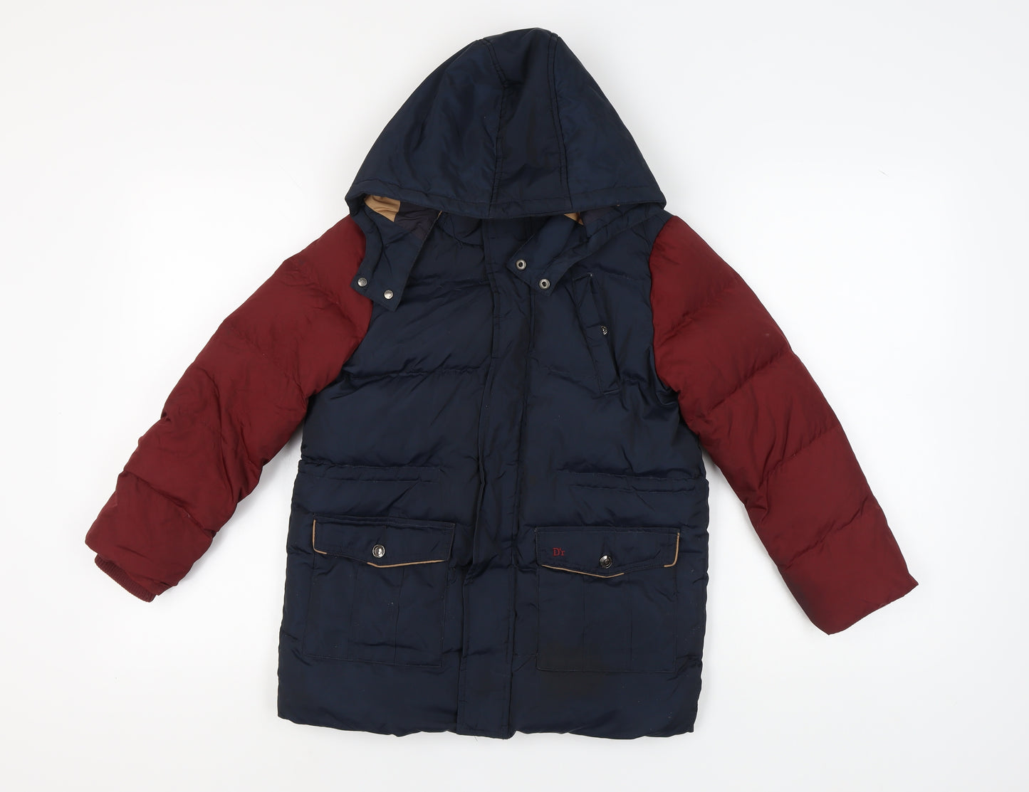 Dear Deer Boys Puffer Jacket Blue Hooded Winter 12-13Y