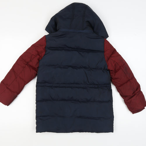 Dear Deer Boys Puffer Jacket Blue Hooded Winter 12-13Y