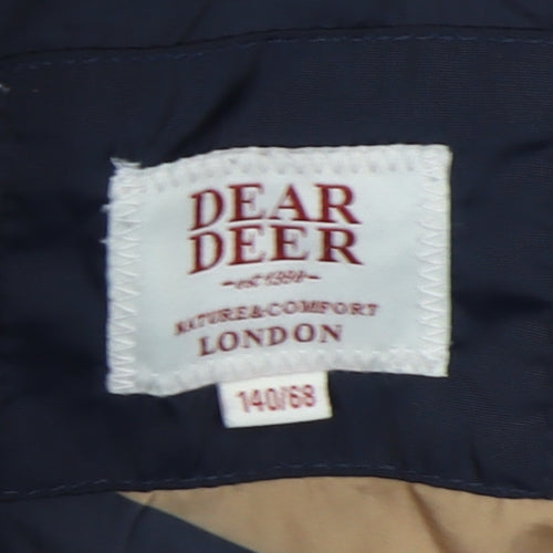 Dear Deer Boys Puffer Jacket Blue Hooded Winter 12-13Y