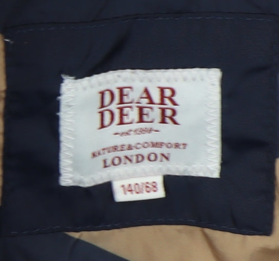 Dear Deer Boys Puffer Jacket Blue Hooded Winter 12-13Y