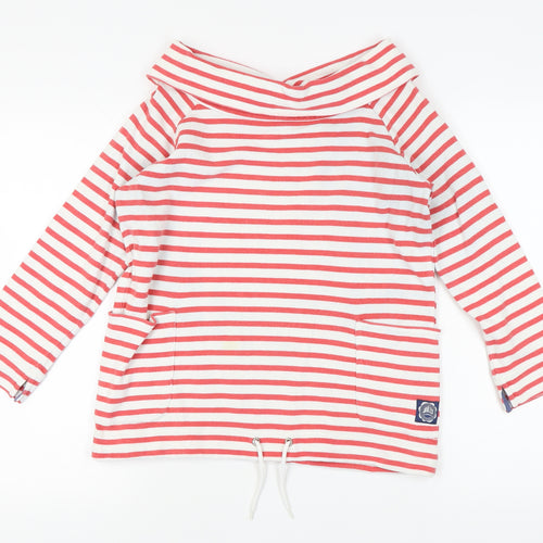 Joule Women's XS Red Striped Boat Neck Sweatshirt