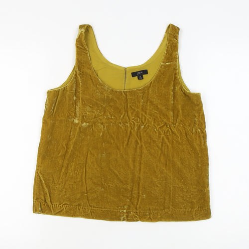 J.Crew Women's Gold Velvet Tank, Size 4, Scoop Neck