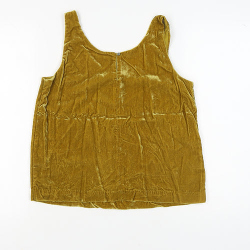 J.Crew Women's Gold Velvet Tank, Size 4, Scoop Neck