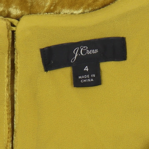 J.Crew Women's Gold Velvet Tank, Size 4, Scoop Neck