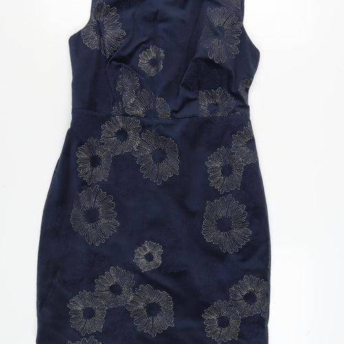 White Stuff Women's Blue Floral Dress, Size 8