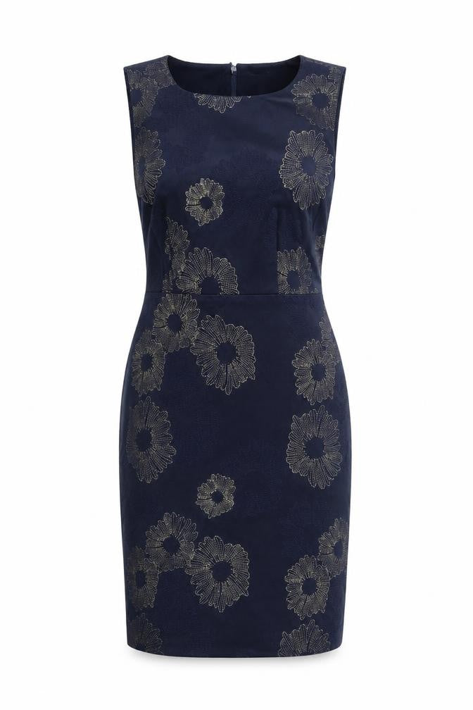 Front view of White Stuff Women's Blue Floral Dress, size 8
