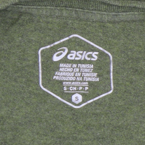 ASICS Men's Green Graphic Print T-Shirt - Size S