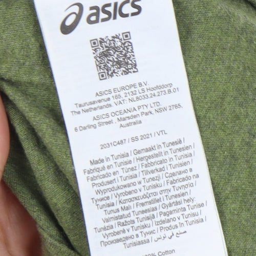 ASICS Men's Green Graphic Print T-Shirt - Size S