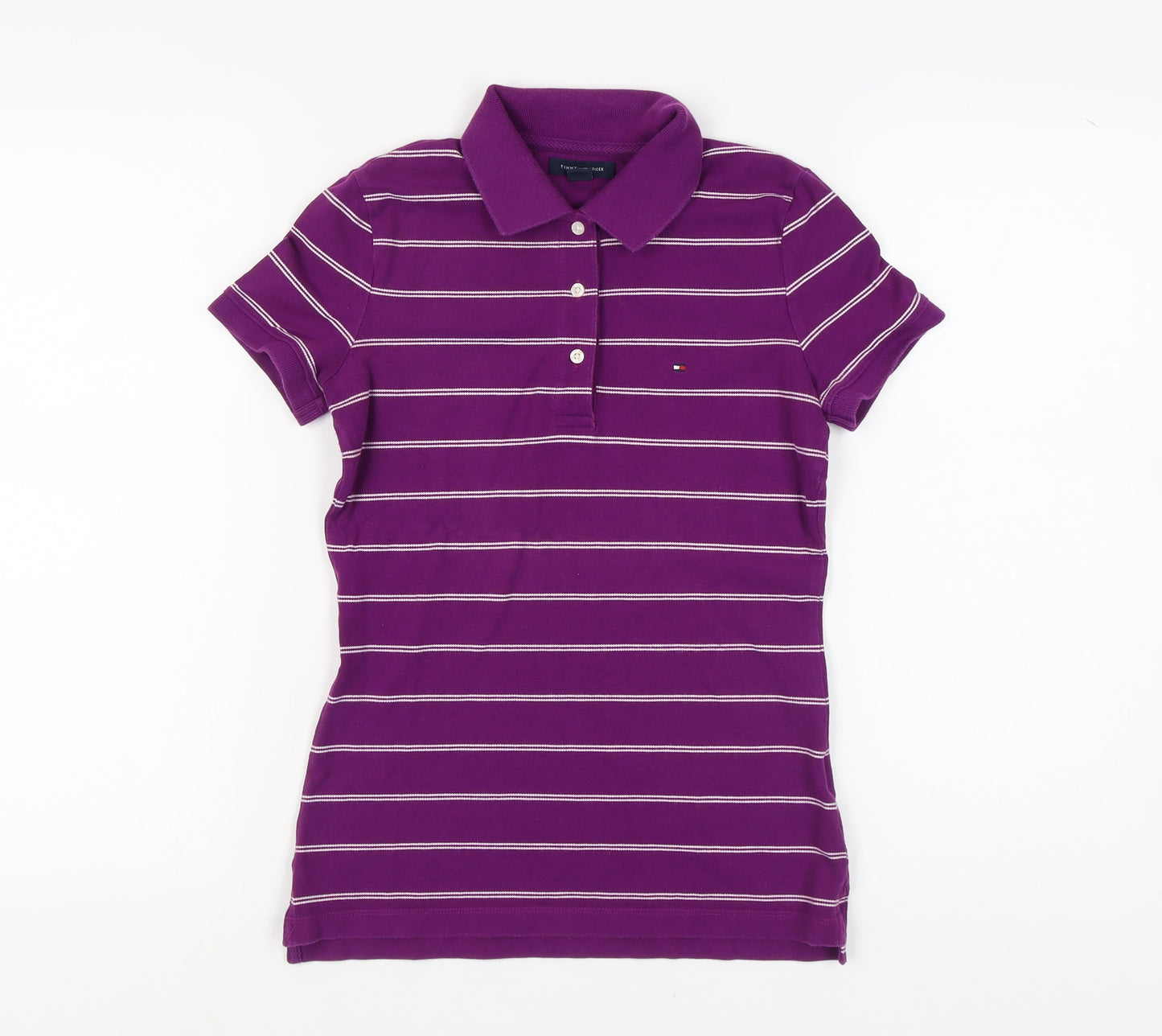 Tommy Hilfiger Women's Purple Striped Polo XS