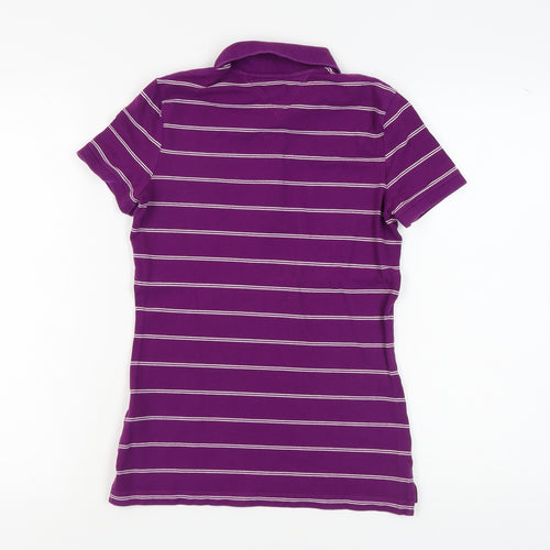 Tommy Hilfiger Women's Purple Striped Polo XS