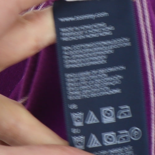 Tommy Hilfiger Women's Purple Striped Polo XS