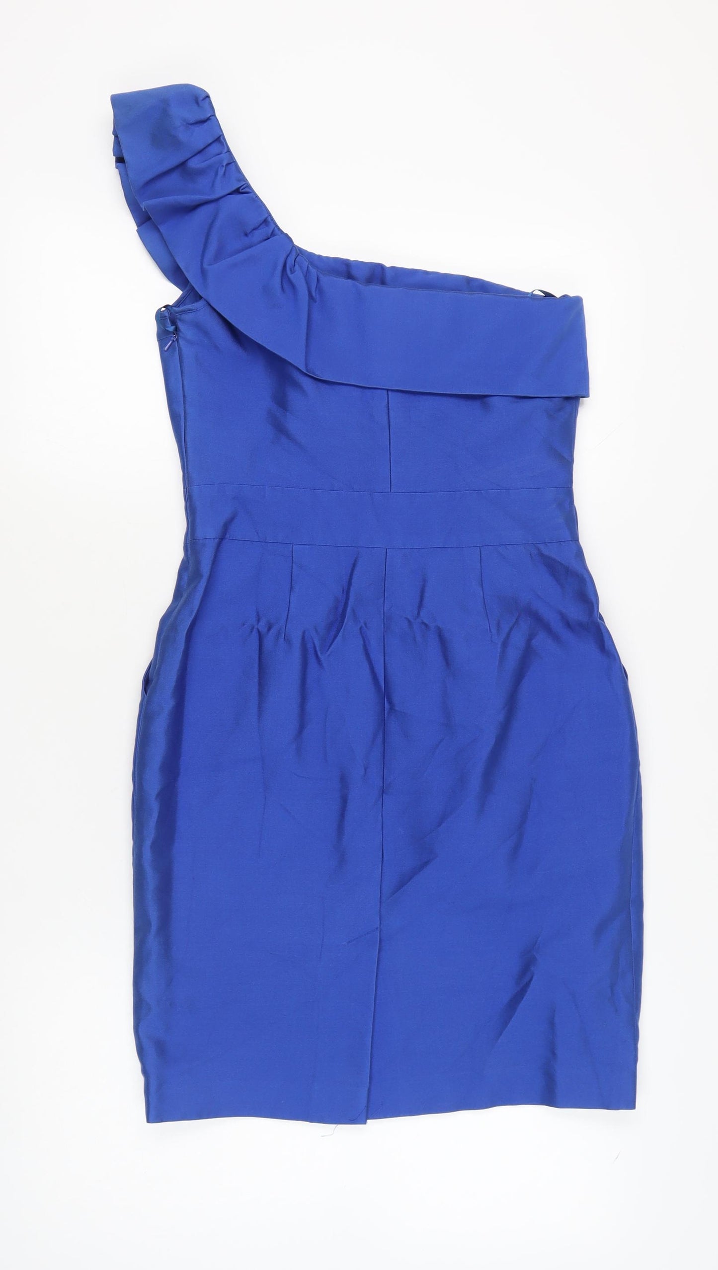 Reiss Women's Blue One Shoulder Knee Length Sheath Dress