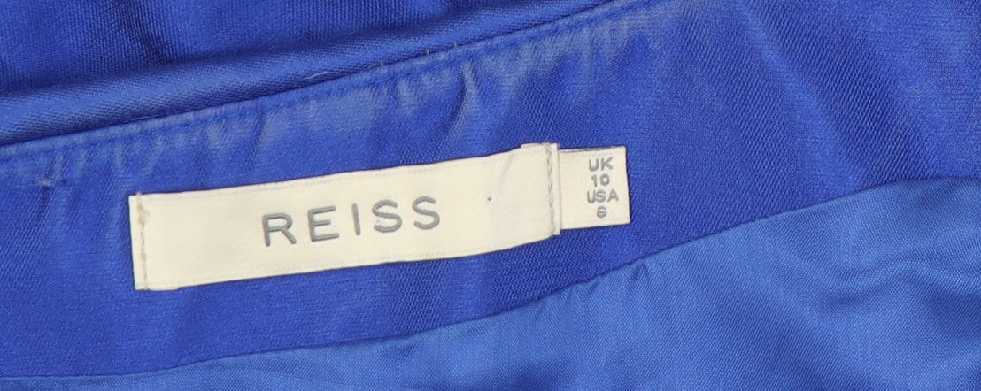 Reiss Women's Blue One Shoulder Knee Length Sheath Dress