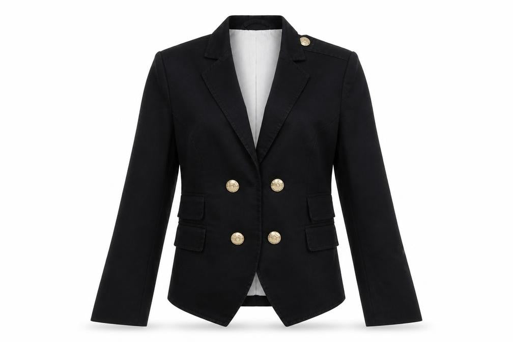 Front view of Firetrap Women's Black Blazer, size S, Lined Slim Fit