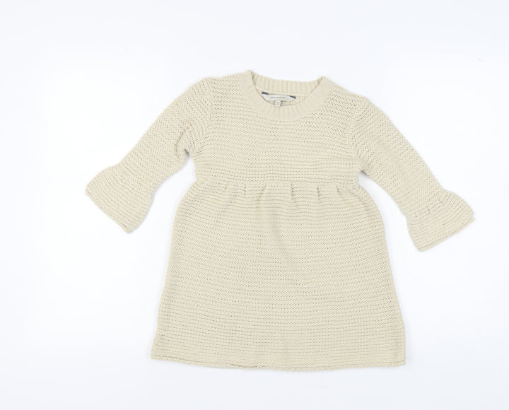 Rocha.John Rocha Girls Ivory Knit A-Line Dress, Size 7-8, Casual