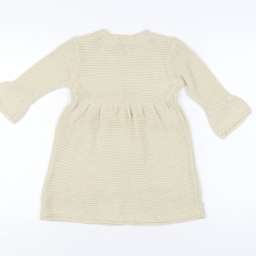 Rocha.John Rocha Girls Ivory Knit A-Line Dress, Size 7-8, Casual