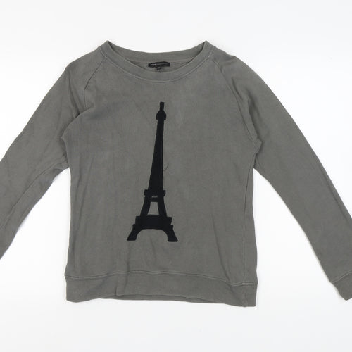 Moss Copenhagen Women's Grey Cotton Pullover Sweatshirt S