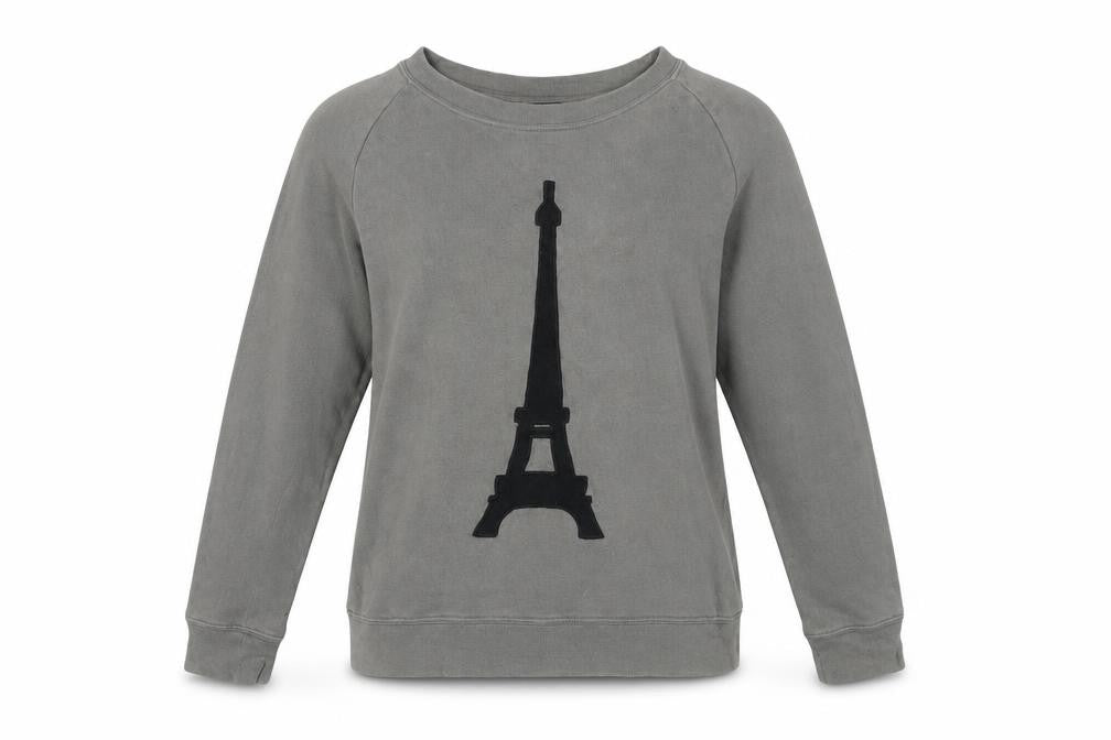 Front view of Moss Copenhagen Women's Grey Cotton Pullover Sweatshirt S
