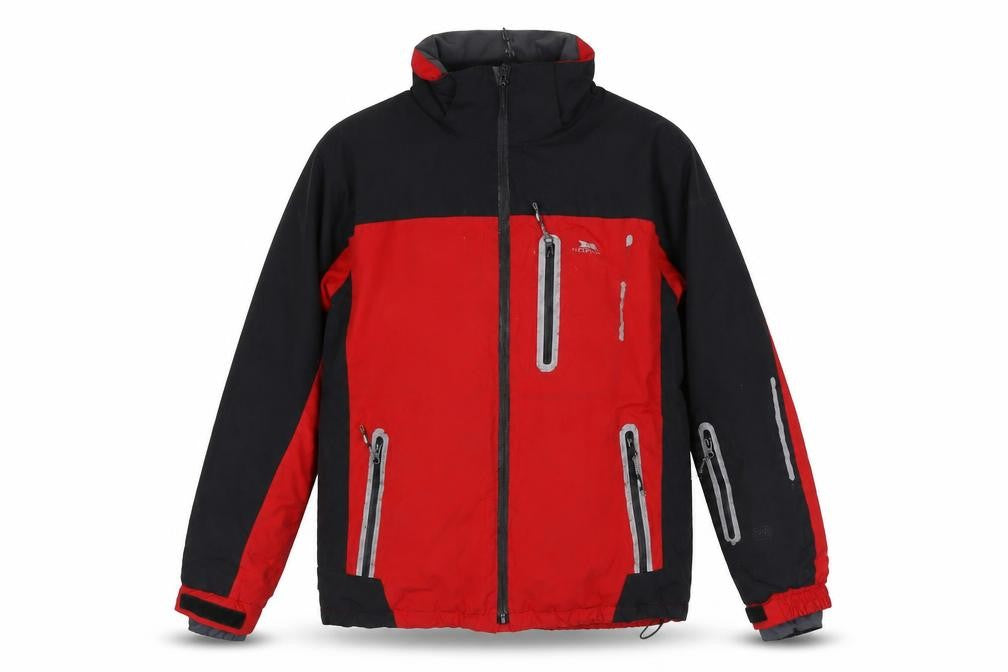 Front view of Trespass Men's Red Puffer Jacket S - Waterproof & Windproof
