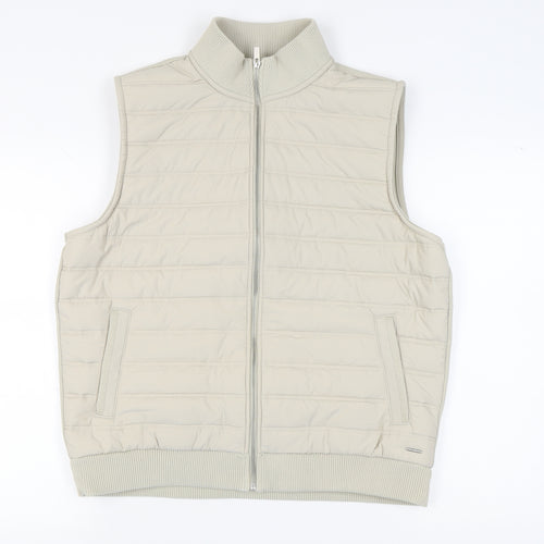 Marks and Spencer Men's Beige Puffer Waistcoat, Size L