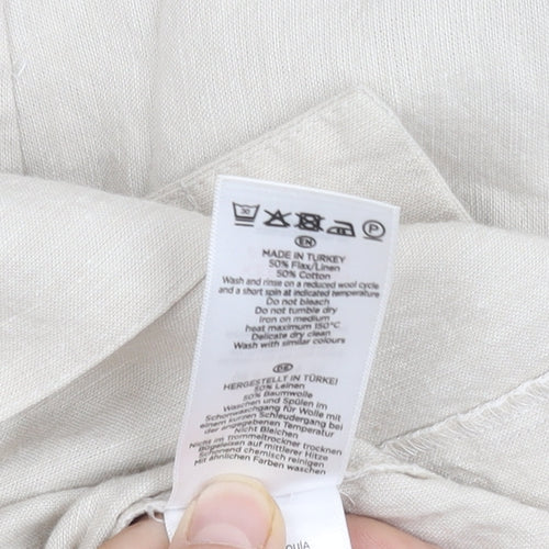 Hobbs Women Beige Sleeveless Collared Dress Size 10