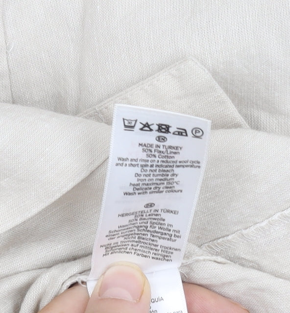 Hobbs Women Beige Sleeveless Collared Dress Size 10