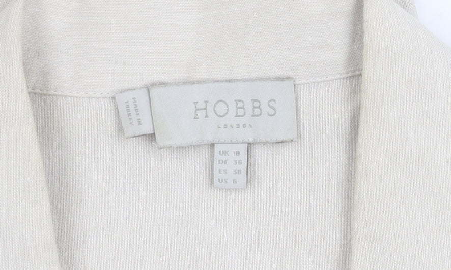 Hobbs Women Beige Sleeveless Collared Dress Size 10