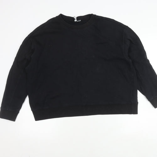 H&M Unisex Black M Pullover Sweatshirt, Autumn Wear