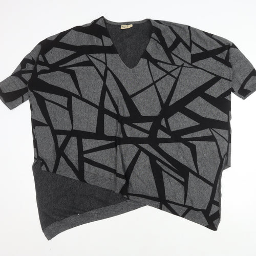 Phase Eight Women's Medium Black Geometric Poncho