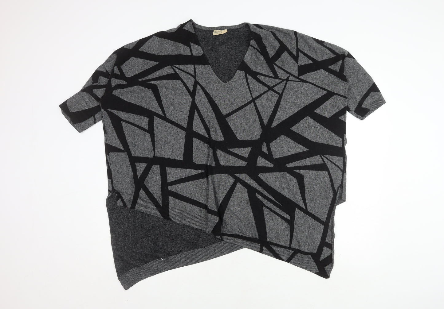 Phase Eight Women's Medium Black Geometric Poncho