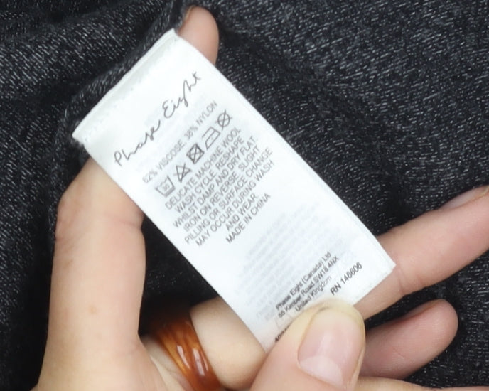 Phase Eight Women's Medium Black Geometric Poncho