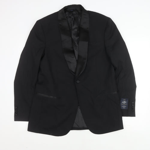 Marks and Spencer Men's Black Wool Tuxedo Blazer, Size 40R