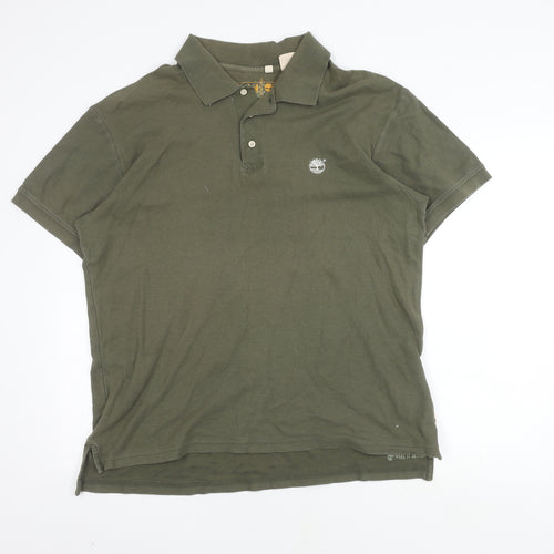 Timberland Men's XL Green Cotton Polo Shirt, Casual Wear