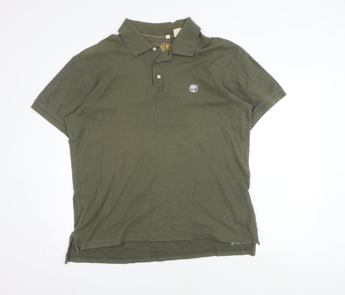 Timberland Men's XL Green Cotton Polo Shirt, Casual Wear