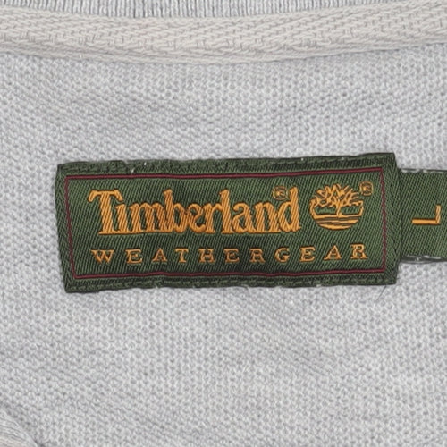 Timberland Men's Grey Polo Shirt L Solid Cotton