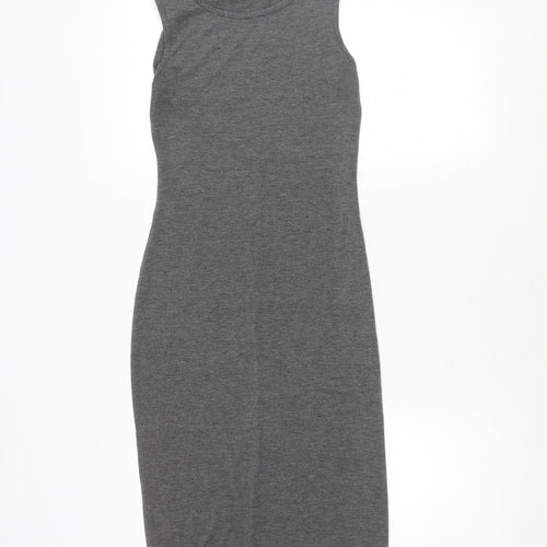 boohoo Women’s Grey Bodycon Midi Dress M