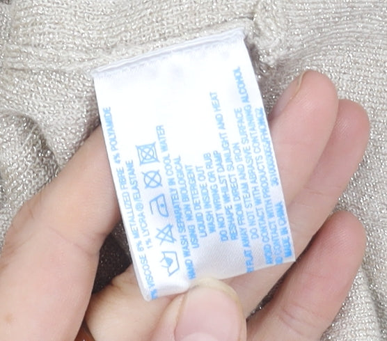 Oasis Women’s Beige Sequin Halter Tank Top Size 12